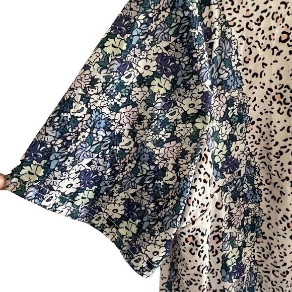 2 New Zolucky Blue Floral Summer Blouse Tops Women’s Plus Size 1X Set NWT - Picture 8 of 10